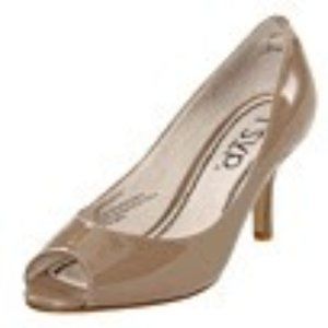 RSVP Maren Women's Nude Patent Peeptoe Heels, 9.5W
